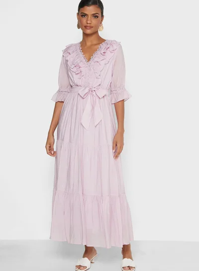 Khizana Ruffle Neck Detail Dress