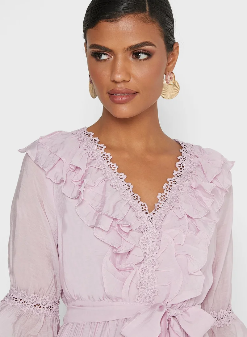 Khizana Ruffle Neck Detail Dress