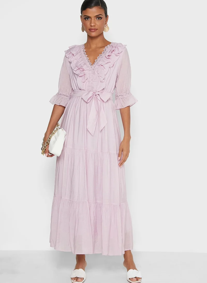 Khizana Ruffle Neck Detail Dress