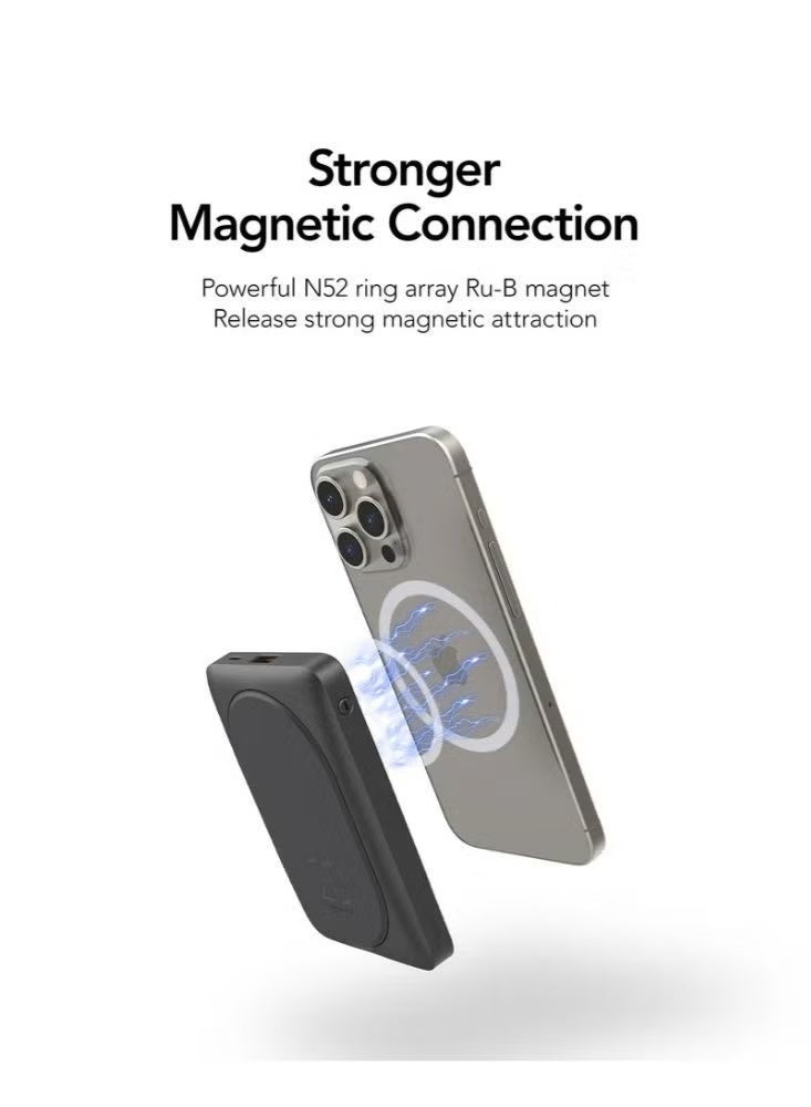 فيجير باور بانك مغناطيسي لاسلكي PD 20W – شحن سريع، تثبيت قوي، تصميم خفيف وسهل الحمل 10000 مللي امبير - Image 4