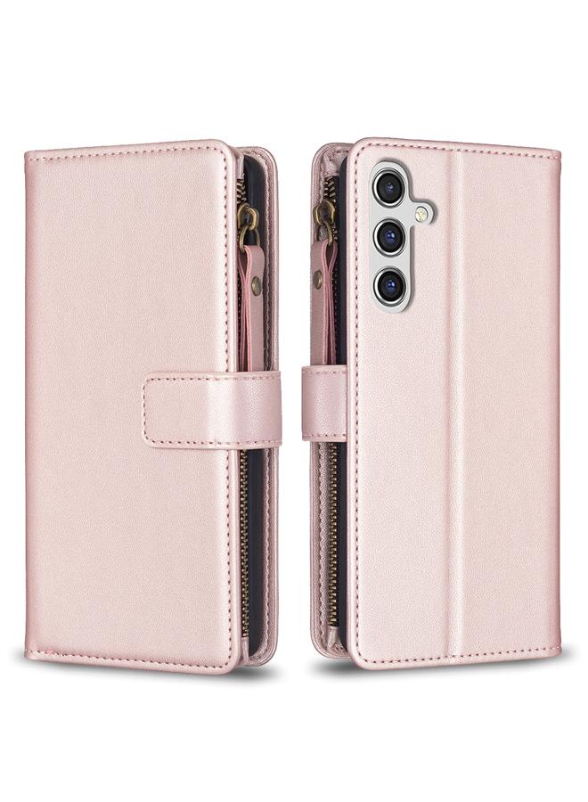 S-TOP Case For Samsung Galaxy A14 9 Card Slots Zipper Wallet Leather Flip Phone Case - Image 1