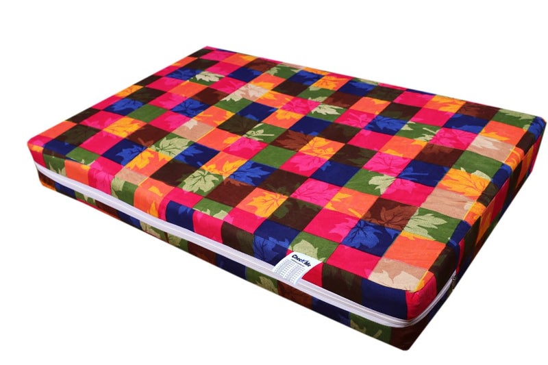 CheckMe Glace Cotton Mattress CoverBed Cover Breathable Single Bed Mattress Protector with ZipChain 48x78x6 Inch 65 Feet Multicolor - Image 1
