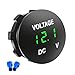 BDZMC Battery Voltage Meter DC 12V Waterproof Voltage Meter Tester LED Digital Display Voltage Gauge Meter Battery Monitor Indicator Round Panel Voltage Gauge for Car Motorcycle Boat Green - Image 2