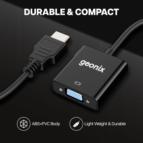Geonix Befit HDV | HDMI to VGA Adapter with Full HD 1080p @ 60Hz Native Resolution, Gold Plated connectors, Plug & Play Usage, Strong and Durable Build Quality - Image 2