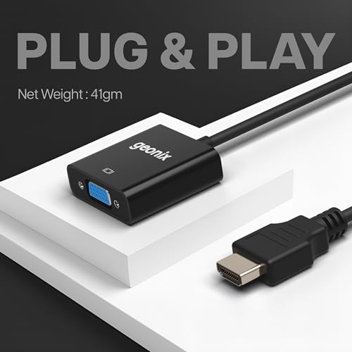 Geonix Befit HDV | HDMI to VGA Adapter with Full HD 1080p @ 60Hz Native Resolution, Gold Plated connectors, Plug & Play Usage, Strong and Durable Build Quality - Image 4