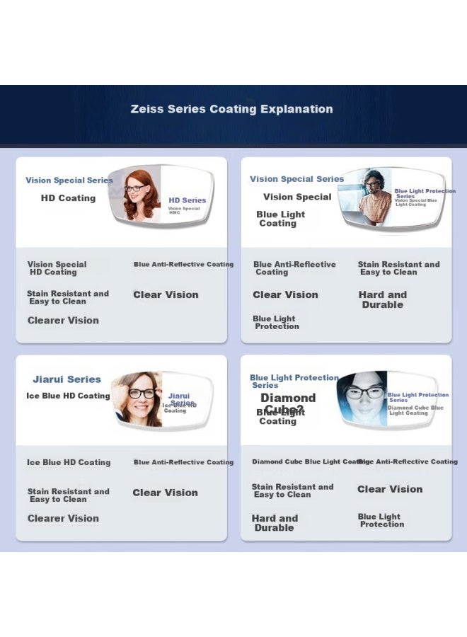 Zeiss Myopia Gl For Women, Prescription Available, Plain Square Frame To Make Face Look Smaller, Glossy Black, Ouna Gl Frame - Image 4