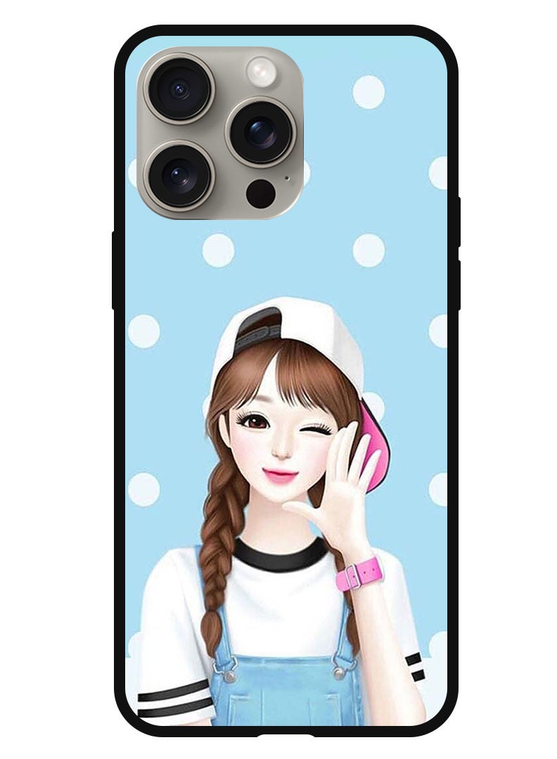 Theodor Protective Case Anti Scratch Shock Proof Bumper Cover For iPhone 15 Pro Girl Wear Cap - Image 1