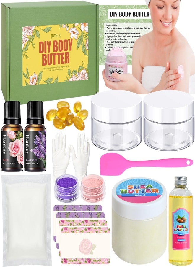 JUYRLE Body Butter Making Kit- Shea Butter Lotion Making Kit, DIY Crafts for Adults with Organic Shea Butter, Sweet Almond Oil, Mica Powder, Natural Whipped Body Butter Maker Skin Care Gifts for Women - Image 1