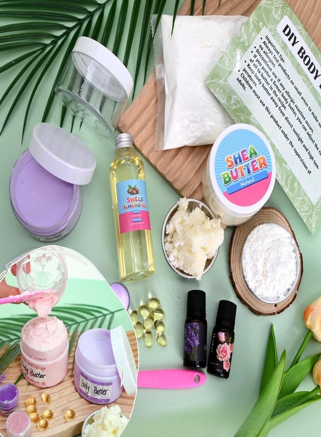 JUYRLE Body Butter Making Kit- Shea Butter Lotion Making Kit, DIY Crafts for Adults with Organic Shea Butter, Sweet Almond Oil, Mica Powder, Natural Whipped Body Butter Maker Skin Care Gifts for Women - Image 5