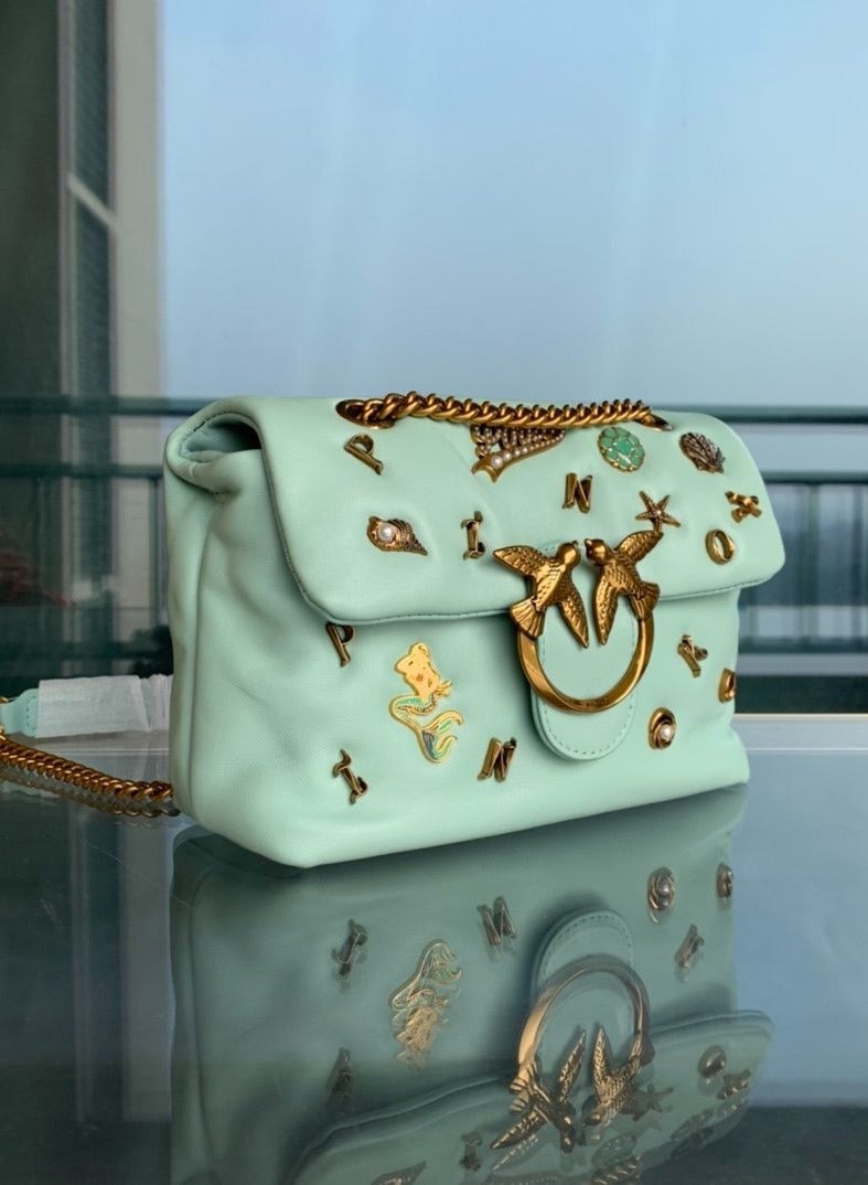 Pinko Chain Badge Crossbody Shoulder Bag 22*16*5cm - Image 2