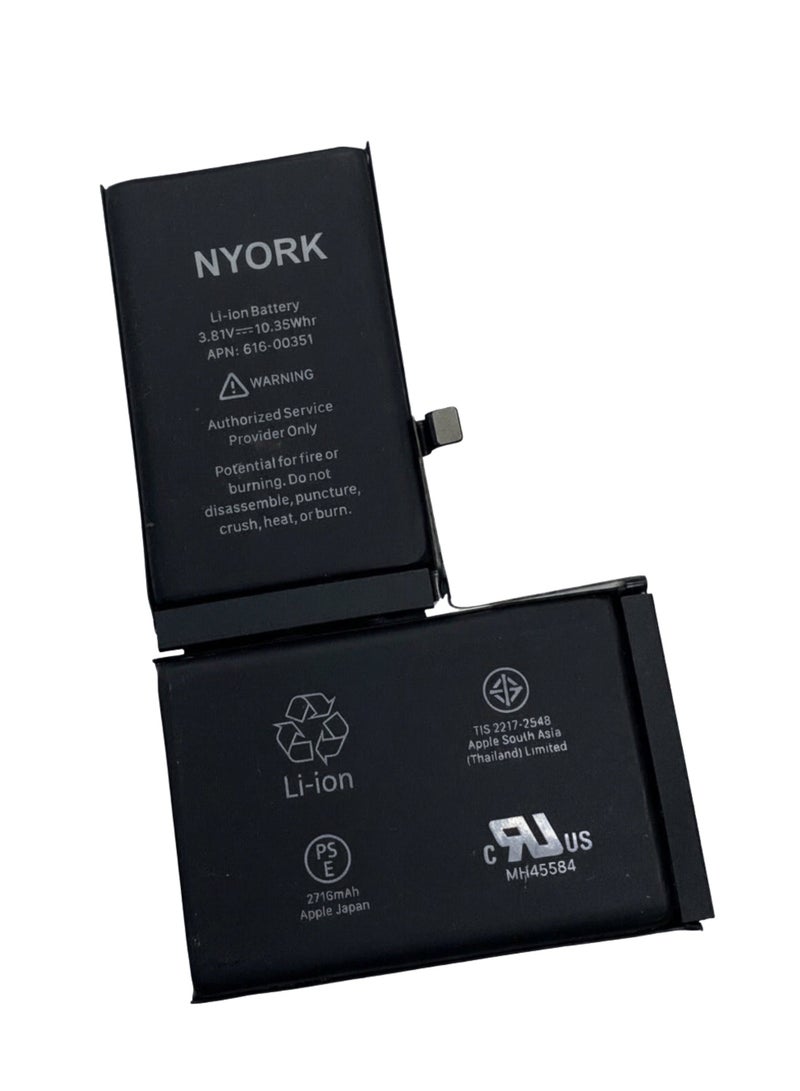 NYORK Extra Power Battery for iPhone X – Upgraded 3500mAh High-Capacity Li-ion Polymer Battery (Original 2716mAh) – Reliable, Efficient iOS Series Replacement - Image 1