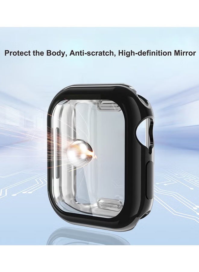 هابي دي مجموعة حماية شاشة كاملة من TPU 3 قطع لسلسلة Apple Watch 11 مقاس 42 ملم / سلسلة 10 مقاس 42 ملم باللون الشفاف / الأسود / الأزرق - Image 2