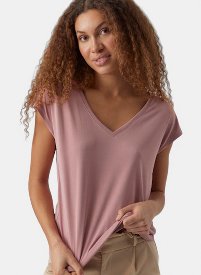 VERO MODA VERO MODA Womens Filli Shortsleeve V-Neck Tee - Image 2