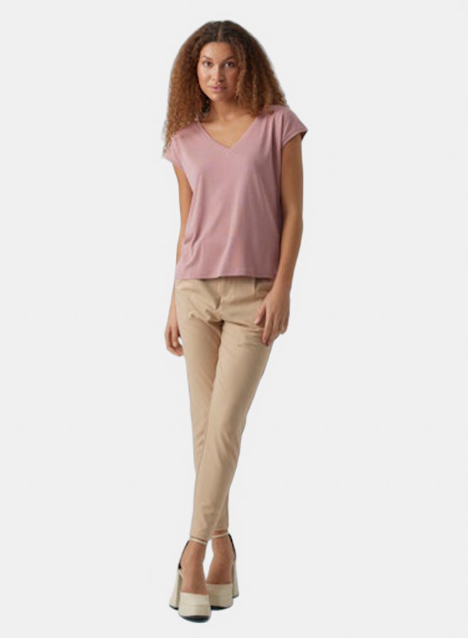 VERO MODA VERO MODA Womens Filli Shortsleeve V-Neck Tee - Image 1