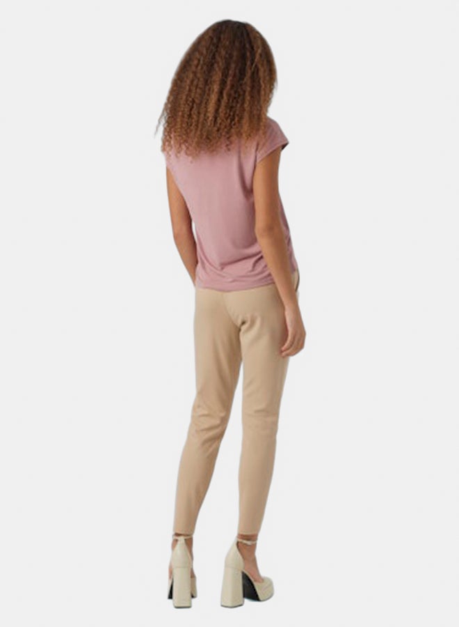 VERO MODA VERO MODA Womens Filli Shortsleeve V-Neck Tee - Image 4
