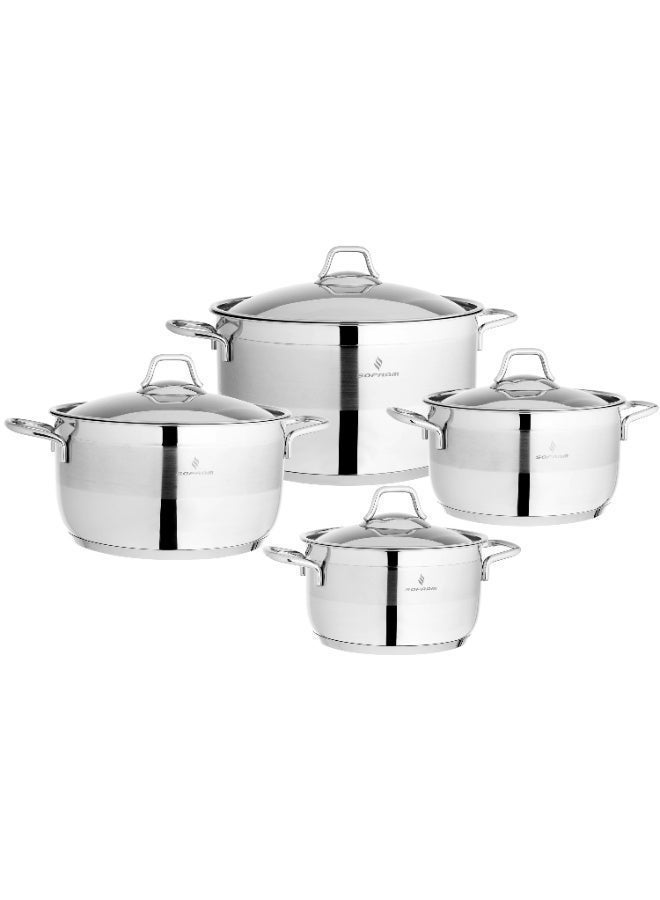 سوفرام طقم قدور سوفرام ستانلس استيل تركي عالي الجودة عدد 8 قطع - Image 2