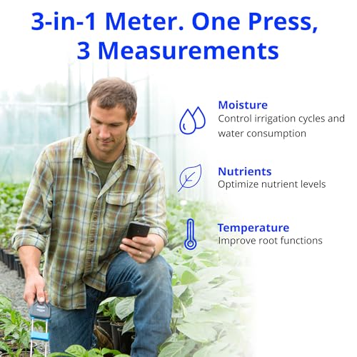 Bluelab Pulse Meter - Handheld Digital Soil Meter Measures Nutrients (TDS), Moisture & Temperature directly from the Root Zone - Grow Healthier Plants with Fast, Accurate Measurements - Image 2