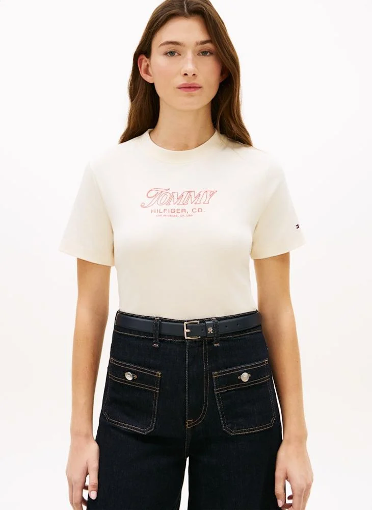 TOMMY HILFIGER Logo Interlock Knit T-Shirt