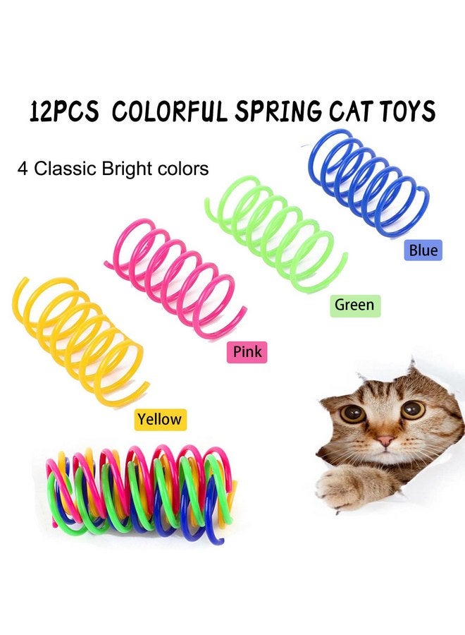 Cat Colorful Spiral Springs Toys, Cat Creative Toys for Kittens, Durable Heavy Plastic Interactive Toys to Kill Time and Keep Fit for Swatting, Biting, Hunting Kitten Toys (64 PCS) - Image 4