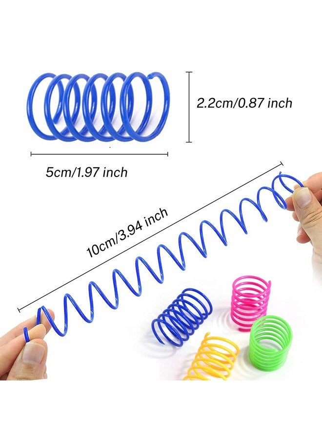 Cat Colorful Spiral Springs Toys, Cat Creative Toys for Kittens, Durable Heavy Plastic Interactive Toys to Kill Time and Keep Fit for Swatting, Biting, Hunting Kitten Toys (64 PCS) - Image 2