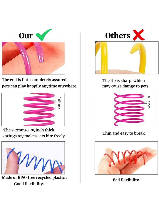 Cat Colorful Spiral Springs Toys, Cat Creative Toys for Kittens, Durable Heavy Plastic Interactive Toys to Kill Time and Keep Fit for Swatting, Biting, Hunting Kitten Toys (64 PCS) - Image 3