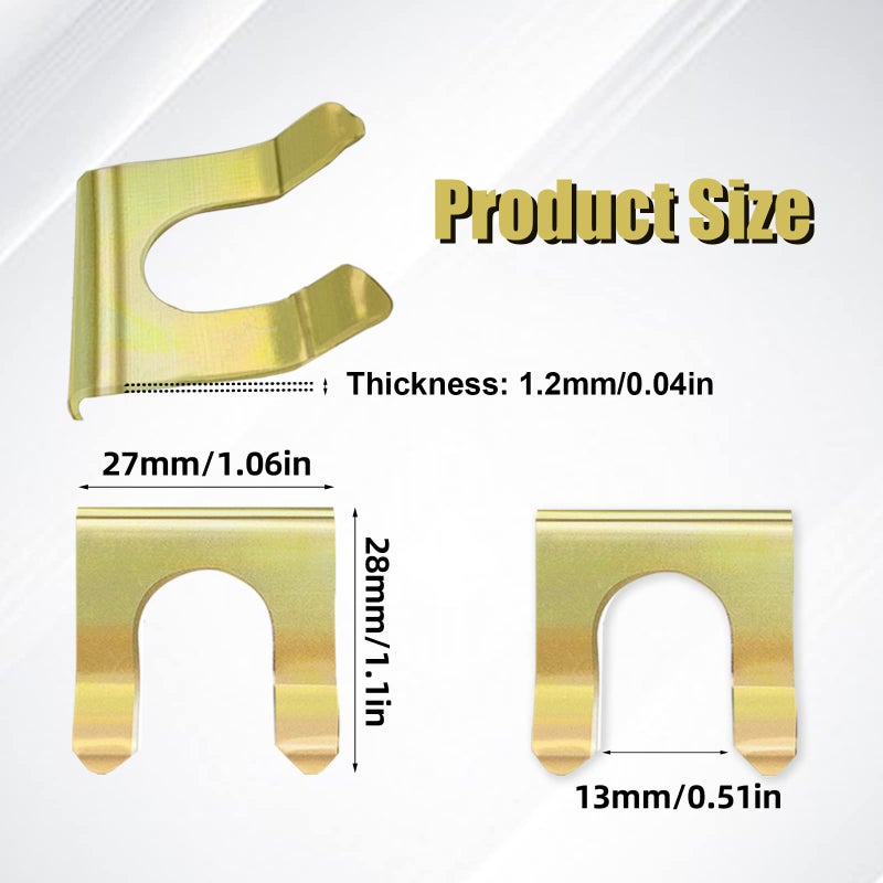 KEVWR 15 Pieces Brake Line Clips Metal Brake Line Retainer U Shaped, Brake Hose Bracket, Parking Brake Cable Clip Replacement Hose Retaining Clip Brake Hose Lock, Cars Trucks Vehicles Parts. - Image 2