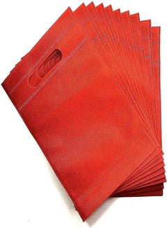 Generic حقيبة قماش - 10 قطع - أحمر - 30×20 سم 