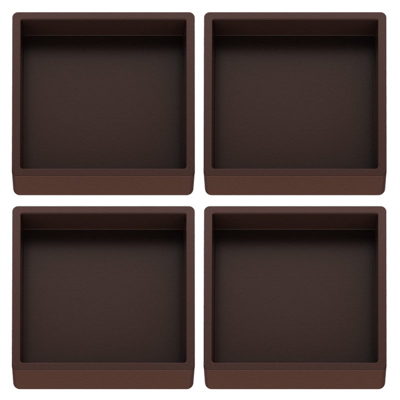 Furniture Coasters Caster Cups Rubber 25 inch Square no Slip Pads Furniture Leg Protectorsfor Hardwood Floors 4 Square Brown