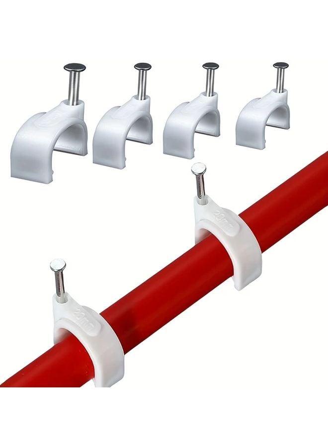 20 قطعة من رباط الكابلات الفولاذي على شكل حرف U، مشابك تنظيم الحبل الجداري، دائرة قطرها 0.47 بوصة - Image 2