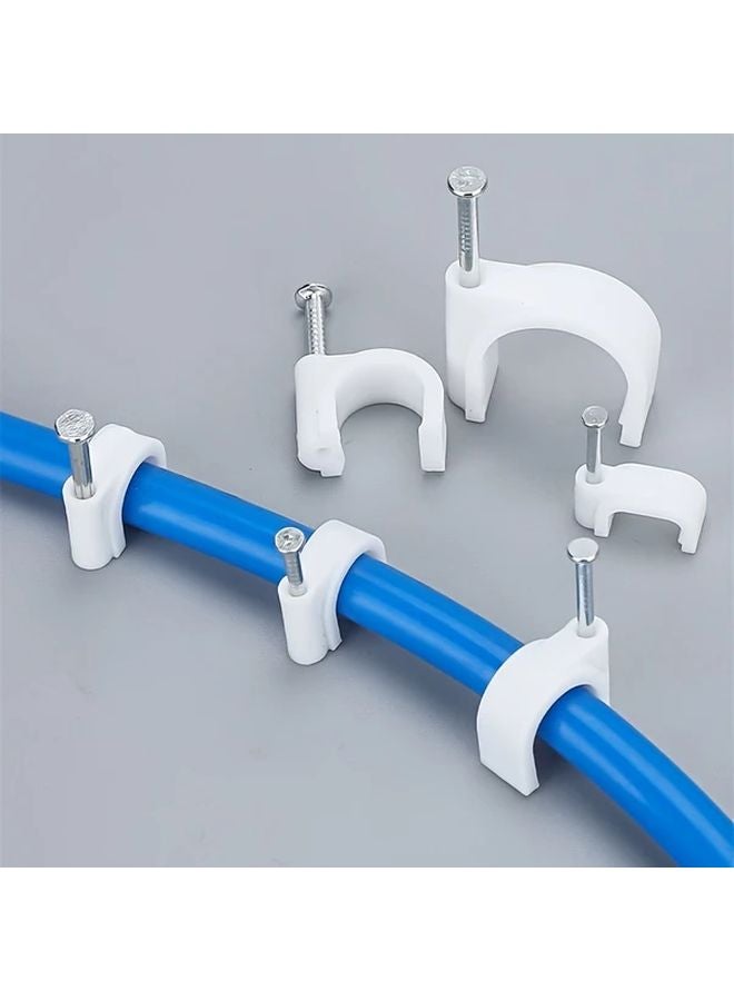 20 قطعة من رباط الكابلات الفولاذي على شكل حرف U، مشابك تنظيم الحبل الجداري، دائرة قطرها 0.47 بوصة - Image 3