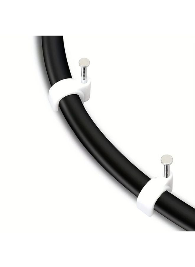 20 قطعة من رباط الكابلات الفولاذي على شكل حرف U، مشابك تنظيم الحبل الجداري، دائرة قطرها 0.47 بوصة - Image 5