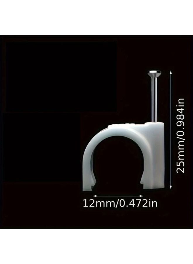 20 قطعة من رباط الكابلات الفولاذي على شكل حرف U، مشابك تنظيم الحبل الجداري، دائرة قطرها 0.47 بوصة - Image 1