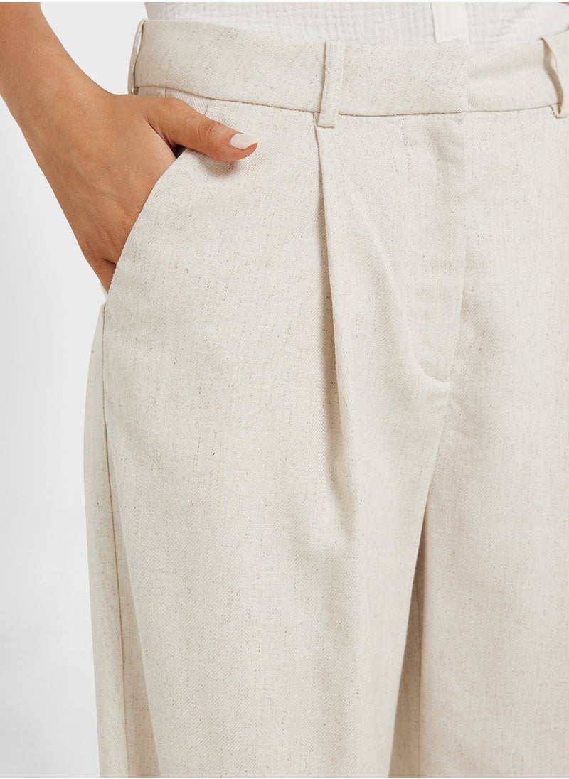 VERO MODA - High Waist Wide Leg Linen 30" Pants - Image 1