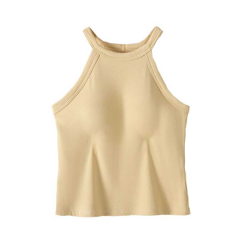2023 New Spring Summer Womens Camisole Integrated Bra Padding Black  - Image 5
