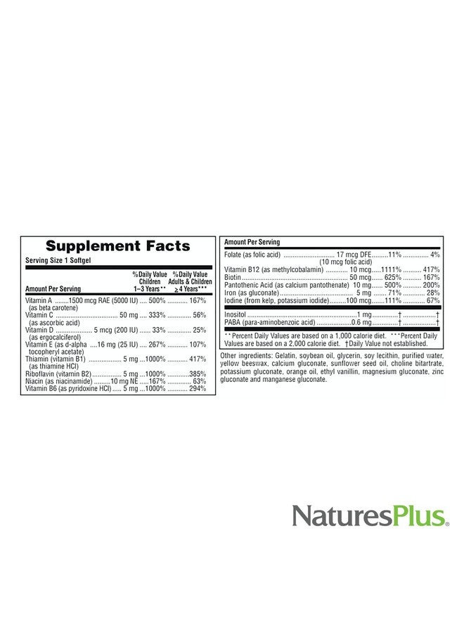 NaturesPlus Natures Plus Childrens Vita-Gels - 90 Easy to Swallow Softgels - Natural Orange Flavor - Childrens Multivitamin & Mineral Supplement for Health, Energy - Gluten-Free - 90 Servings - Image 5