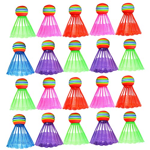 Veemoon 20PCS Badminton Shuttlecocks,Colorful Badminton Balls Plastic Birdies Balls for Indoor Outdoor Exercise Training Sports Activities Fitness (Random Color - Image 1