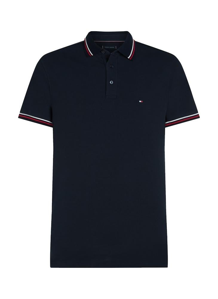 TOMMY HILFIGER Logo Print Tipped Polo Shirt  - Image 5