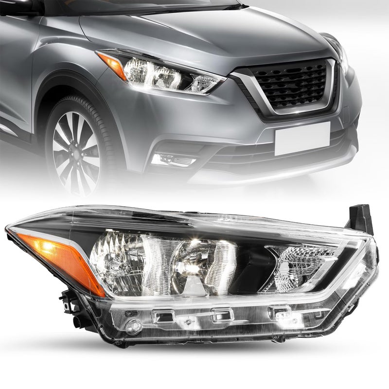 JSBOYAT Halogen Headlight Assembly for 2017-2020 Nissan Kicks Right Passenger Side