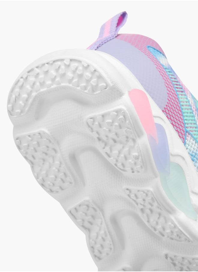 Girls Ombre Light-Up Sneakers With Hook And Loop Closure