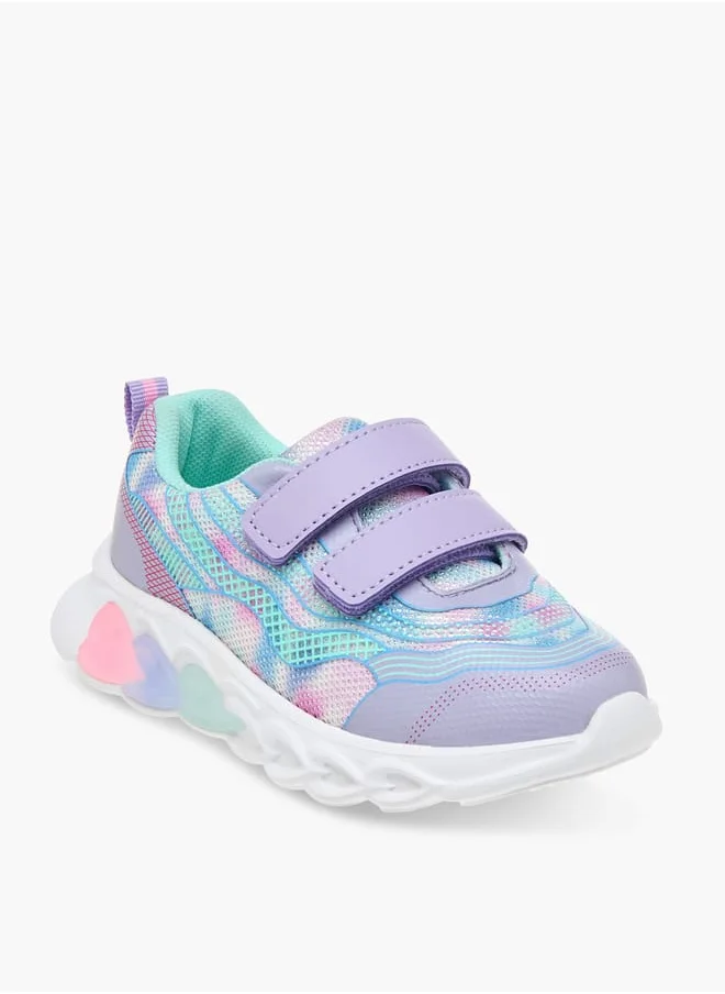 Flora Bella By Shoexpress Girls Ombre Light-Up Sneakers With Hook And Loop Closure Ramadan Collection