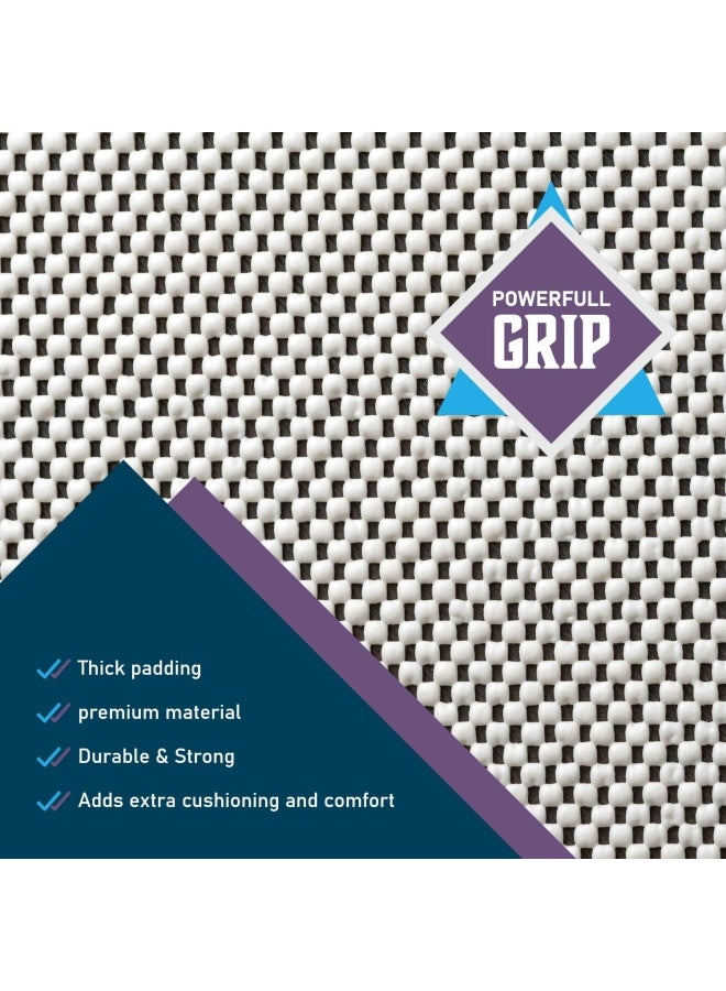 DoubleCheck Products Non Slip Rug Pad Size 8' X 10' For Hard Surface Floors Extra Strong Grip Thick Padding And  - Image 2