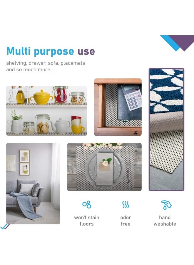 DoubleCheck Products Non Slip Rug Pad Size 8' X 10' For Hard Surface Floors Extra Strong Grip Thick Padding And  - Image 3