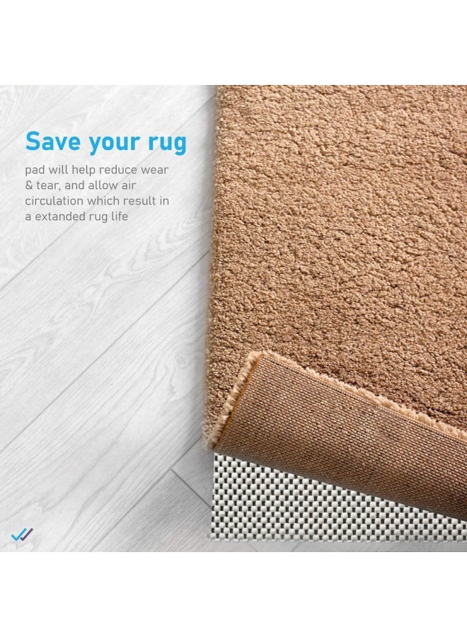 DoubleCheck Products Non Slip Rug Pad Size 8' X 10' For Hard Surface Floors Extra Strong Grip Thick Padding And  - Image 4