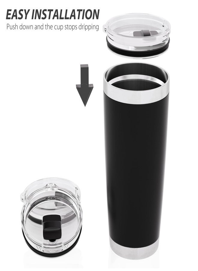 CeleVista 20 oz Tumbler Lid for YETI, 4 Pack Magnetic Replacement Lids for 10/24 oz Mug and 10 oz Lowball, Spill Proof Cup Covers with Slide Switch, BPA Free - Image 3