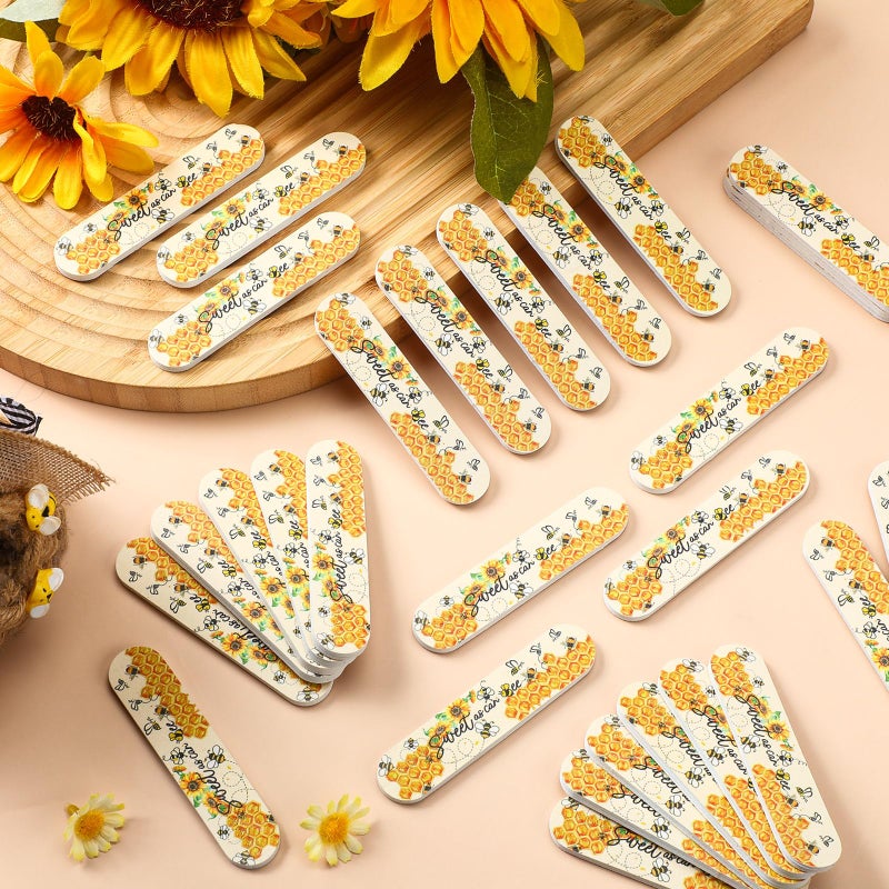 Lanties 50 Pcs Sweet as Can Bee Baby Shower Party Favors Bee Mini Nail Files Spring Baby Sower Decorations Honeybee Emery Board Gender Reveal Party Souvenir Gift Bag Stuffers for Guest Winners Prizes - Image 3