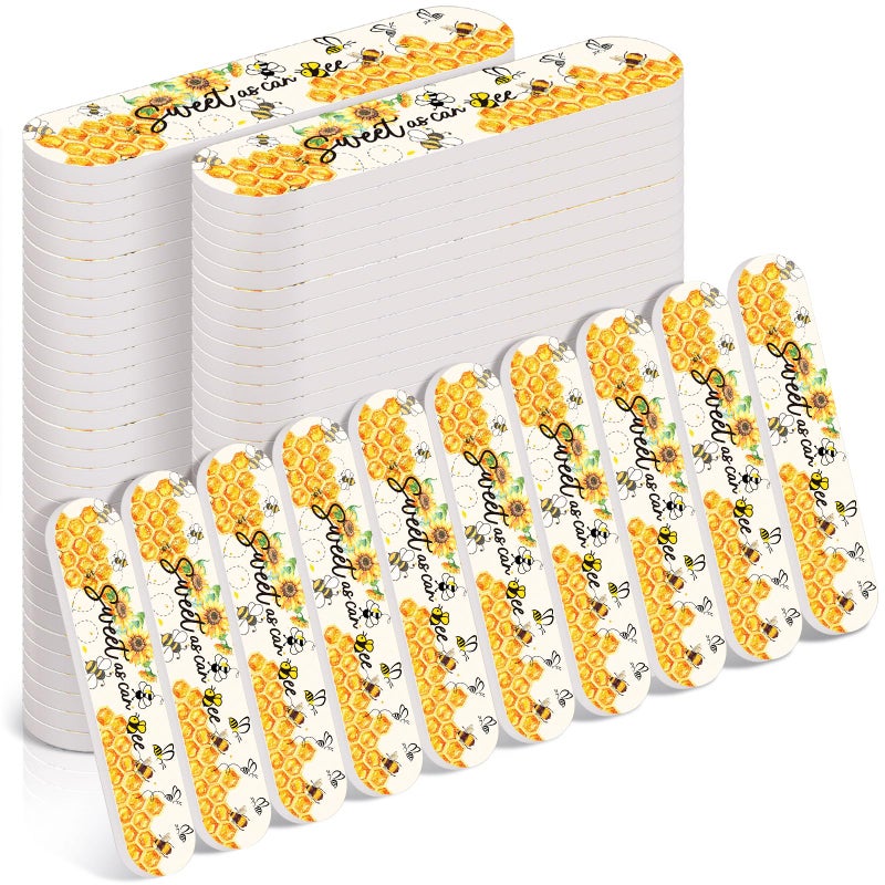Lanties 50 Pcs Sweet as Can Bee Baby Shower Party Favors Bee Mini Nail Files Spring Baby Sower Decorations Honeybee Emery Board Gender Reveal Party Souvenir Gift Bag Stuffers for Guest Winners Prizes - Image 1