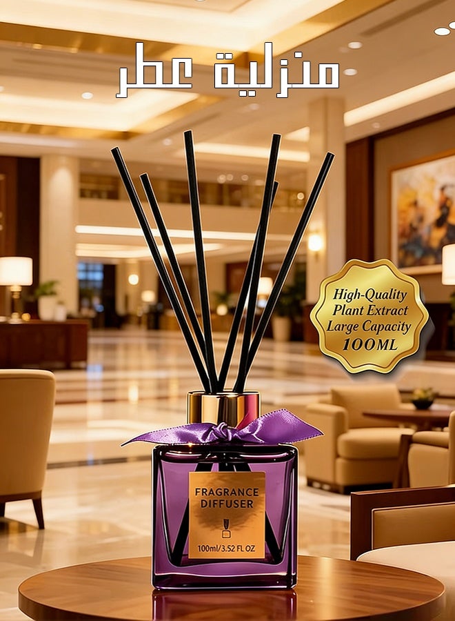 يهييو معطر موزع عطور منزلي، عطر هيلتون، رائحة فاخرة من فندق فاخر، تعطير 6 قصبات من الروطان، 100 مل - Image 1