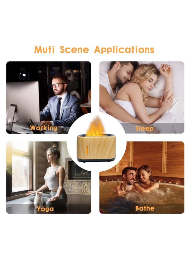 Romanplux Flame Diffuser Humidifier 7 Flame Colors,Essential Oil Aroma Therapy Diffuser with Waterless Auto-Off Protection,Fire Air Diffuser for Home,Office,Bedroom Wood Grain  - Image 5