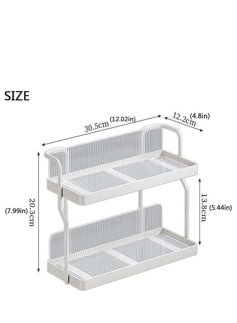 TRASSLE 2-Tier Metal Spice Rack Organizer for Kitchen, Bathroom Countertop, Sink & Cabinet - Separable Non-Slip Counter Organizer, Makeup & Perfume Vanity - Image 2