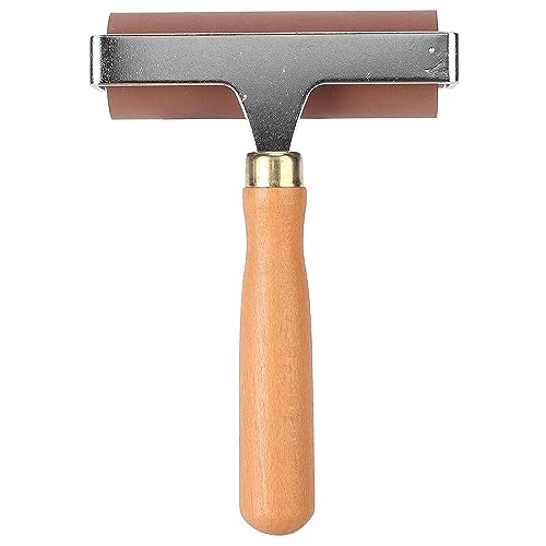 Art Ranger Deluxe Speedball Soft Rubber Brayer for Printmaking Etching Ink application,Inking Blocks or Carved Surfaces for Printmaking,Wooden Handle Roller (4 inches (10 cms)) - Image 1
